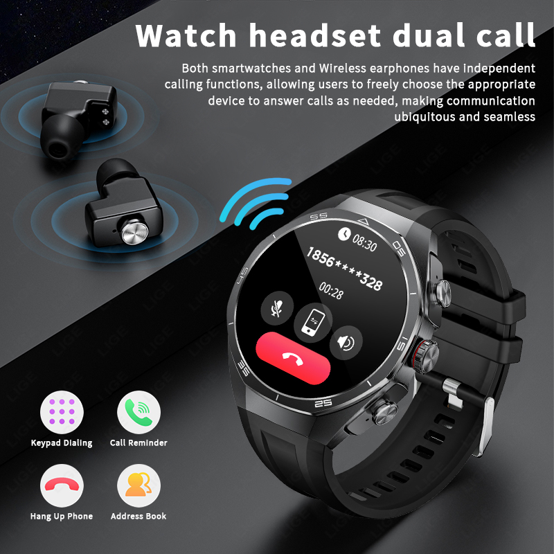LIGE Smart Watch with Headphon - огляд і ціна Tws Earbuds Bluetooth 5.3