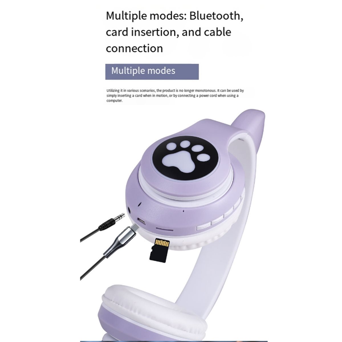 DT90 New Cute Cat Ear Bluetoot - огляд і ціна Cat Ear Bluetooth Headset Led