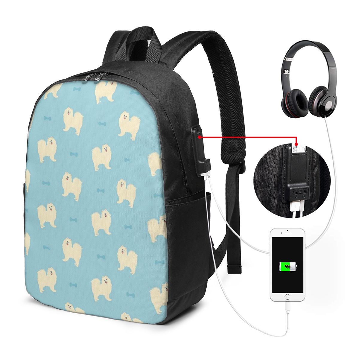 Samoyed Dog Backpack Travel No - огляд і ціна Laptops