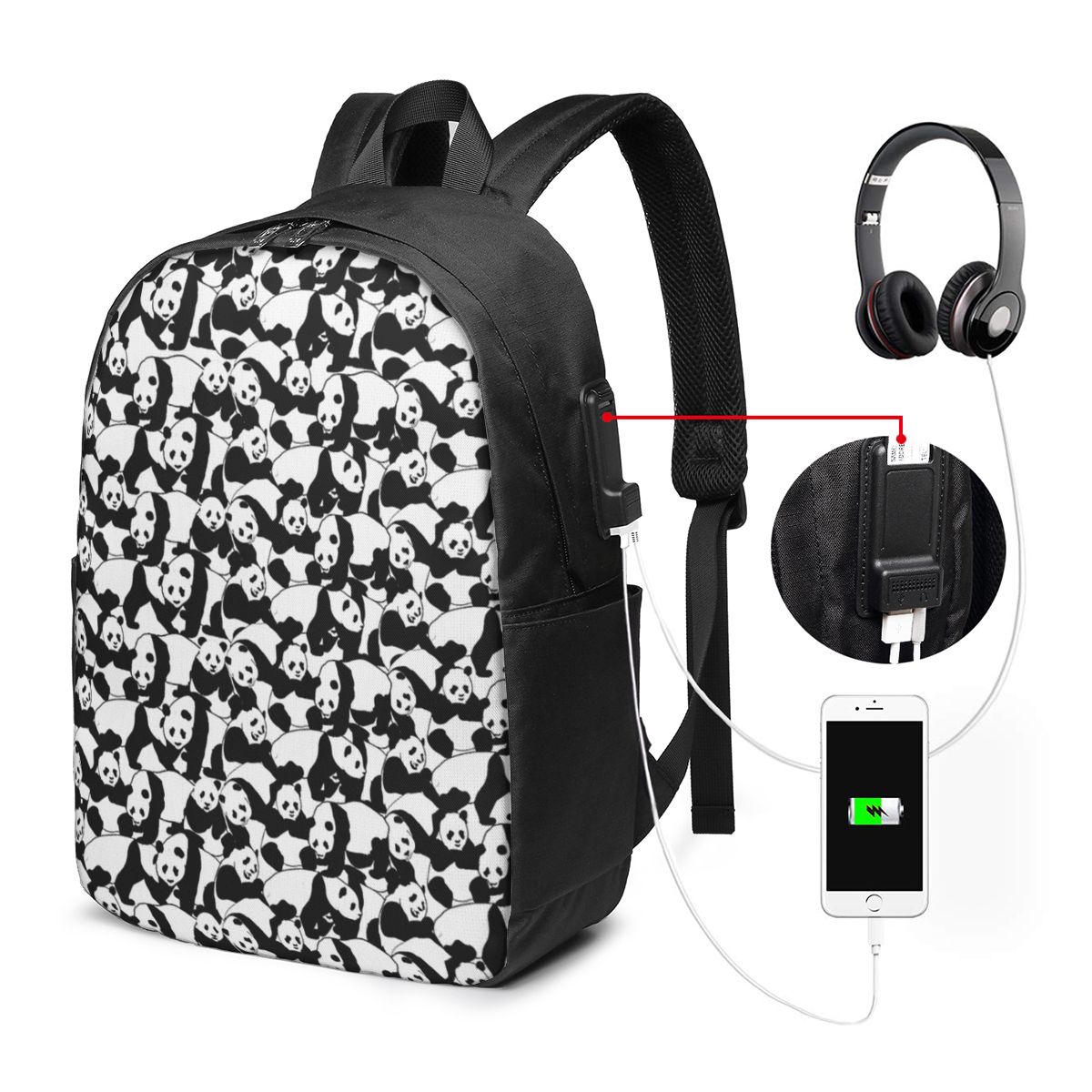 Panda Pattern Backpack Travel  - огляд і ціна Laptops